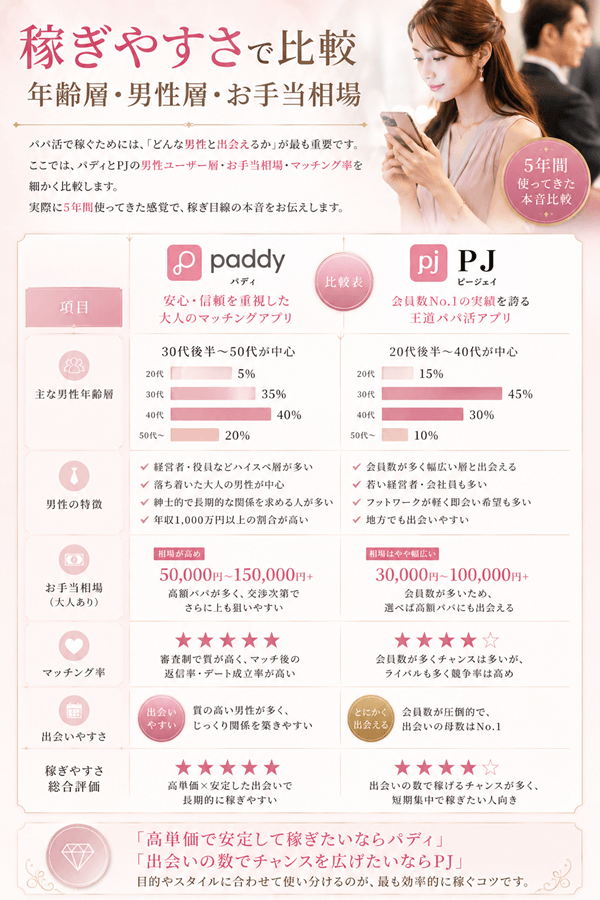 稼ぎやすさを比較