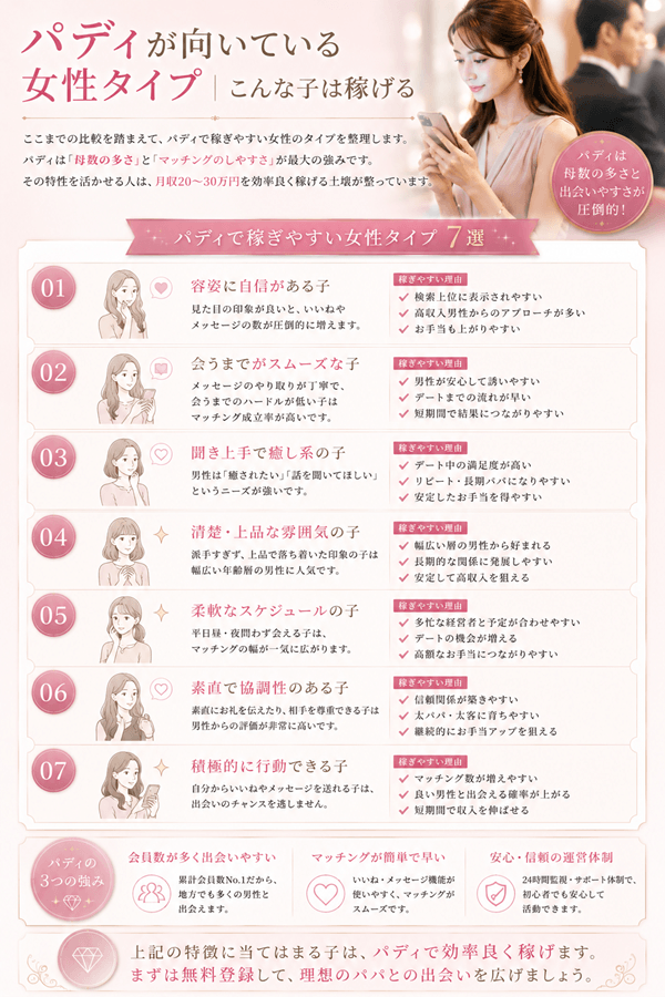 パディが向いている女性